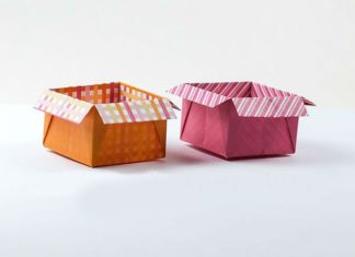 Оригами из квадрата Коробочка