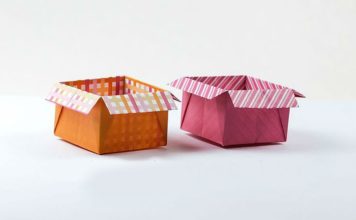 Оригами из квадрата Коробочка