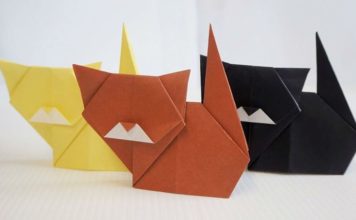 Оригами кошка