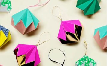Елочные игрушки в технике оригами